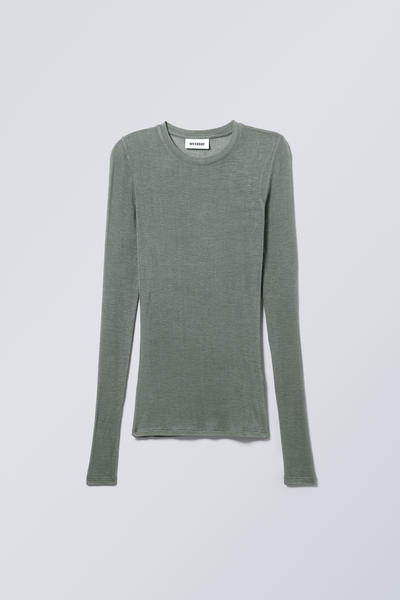 Transparent long-sleeve top