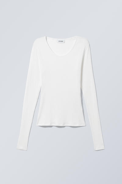 Sheer rib long sleeve