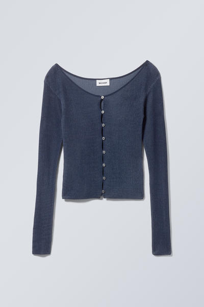 Jacquard knit cardigan