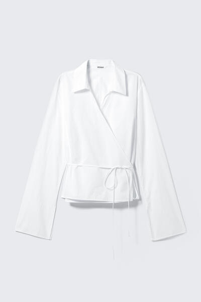 Wrap poplin shirt