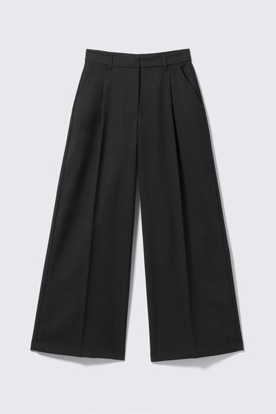High waist wide trousers