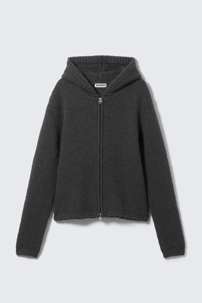 Oversized knitted zip hoodie